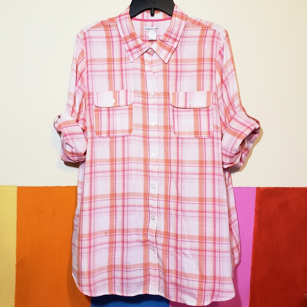 Croft & Barrow | Plaid Short Sleeve Button Shirt